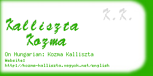 kalliszta kozma business card